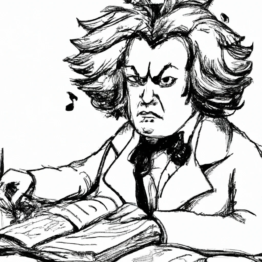 Beethoven writing a book